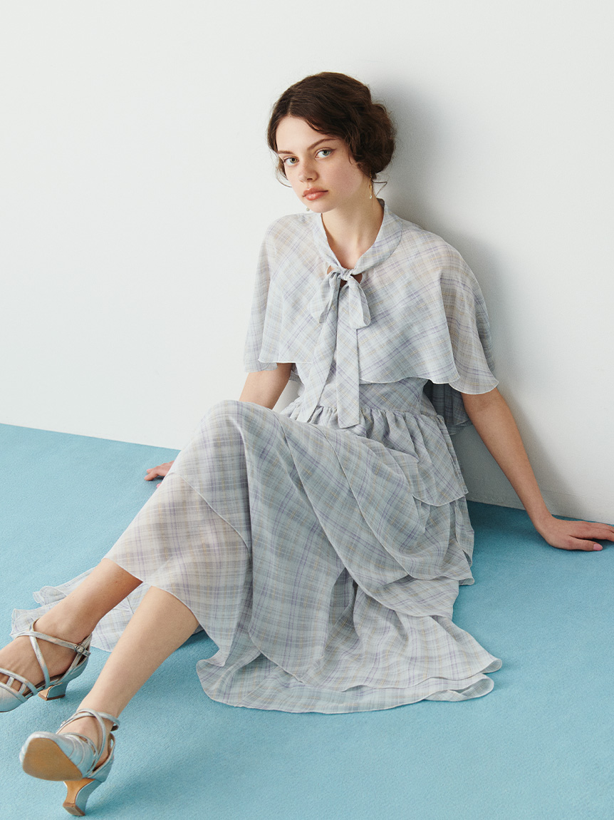 ケープセットティアードドレス(ロングワンピース)｜ワンピース｜FURFUR