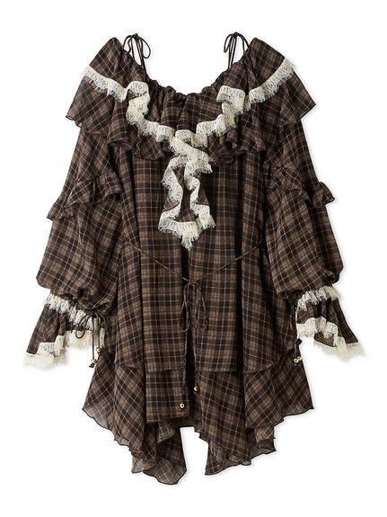 FURFUR】ハートレオパードフリルブラウス ボウタイ付 新品 ハート 