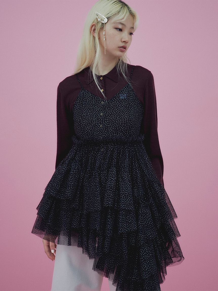 FURFUR チュールボリュームチュニック ボリュームレイヤードチュールワンピース(ミニワンピース)｜DRESS
