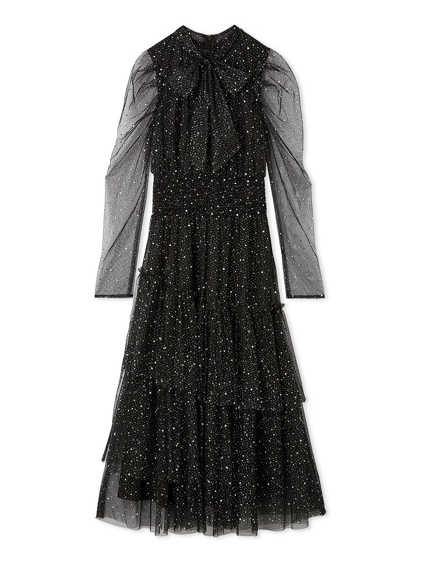 ロングスリーブラメチュールドレス(ロングワンピース)|ワンピース ロングスリーブラメチュールドレス(ロングワンピース)|ワンピース