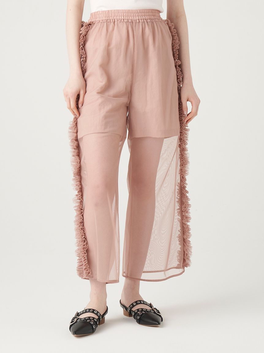 チュールフリルレイヤードパンツ(ロングパンツ)｜ボトムス｜FURFUR