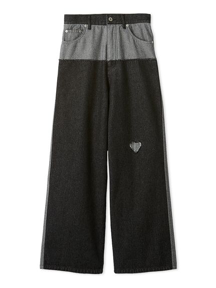 パッチワークデニムパンツ(ロングパンツ)|ボトムス|FURFUR(ファー パッチワークデニムパンツ(ロングパンツ)|ボトムス|FURFUR(ファー