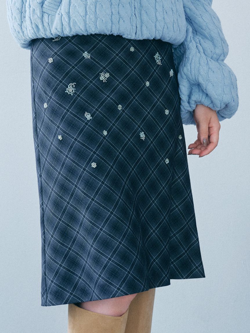 ビーズ刺繍ミディスカート(ミニスカート)｜ボトムス｜FURFUR（ファー