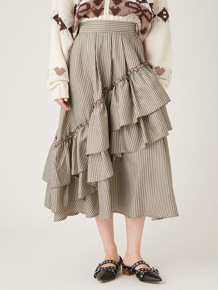 ランダムボリュームタフタスカート