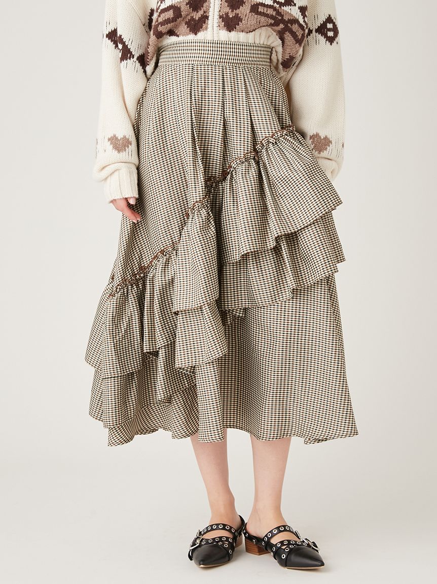 ランダムボリュームタフタスカート(ロングスカート)｜ボトムス｜FURFUR