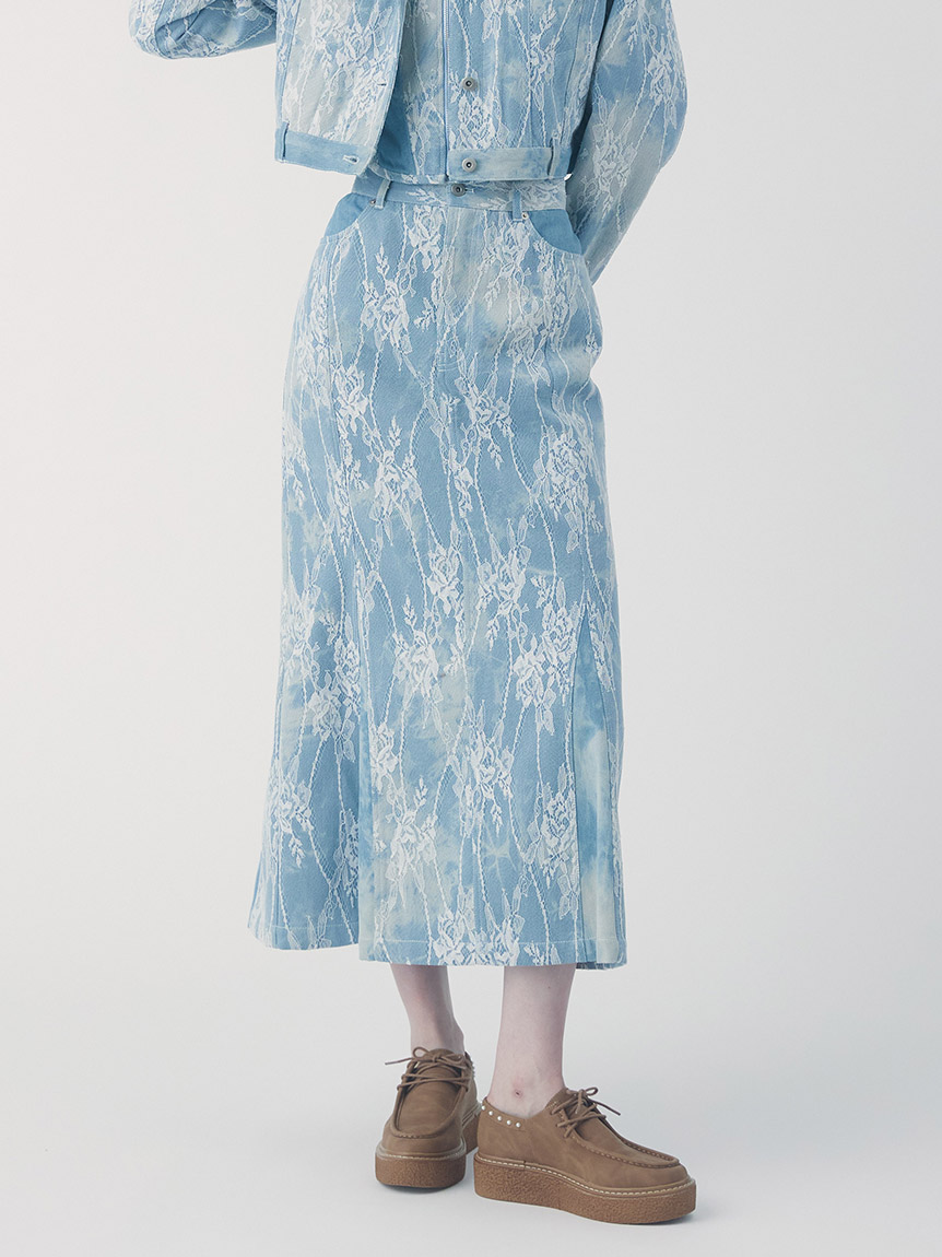 マルチマテリアルマーメイドスカート(ロングスカート)｜ボトムス