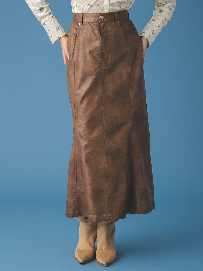 マルチマテリアルマーメイドスカート(ロングスカート)｜ボトムス