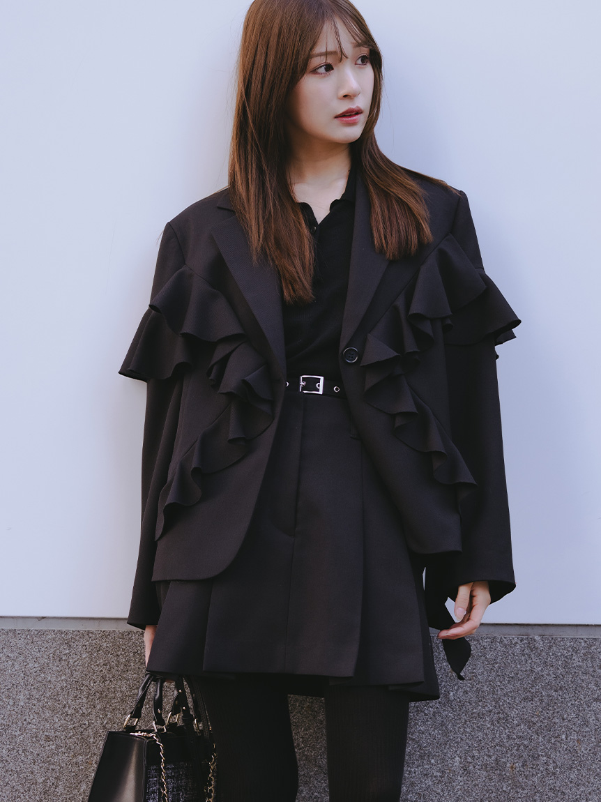 ベルト付きタックミニスカート(ミニスカート)｜ボトムス｜FURFUR