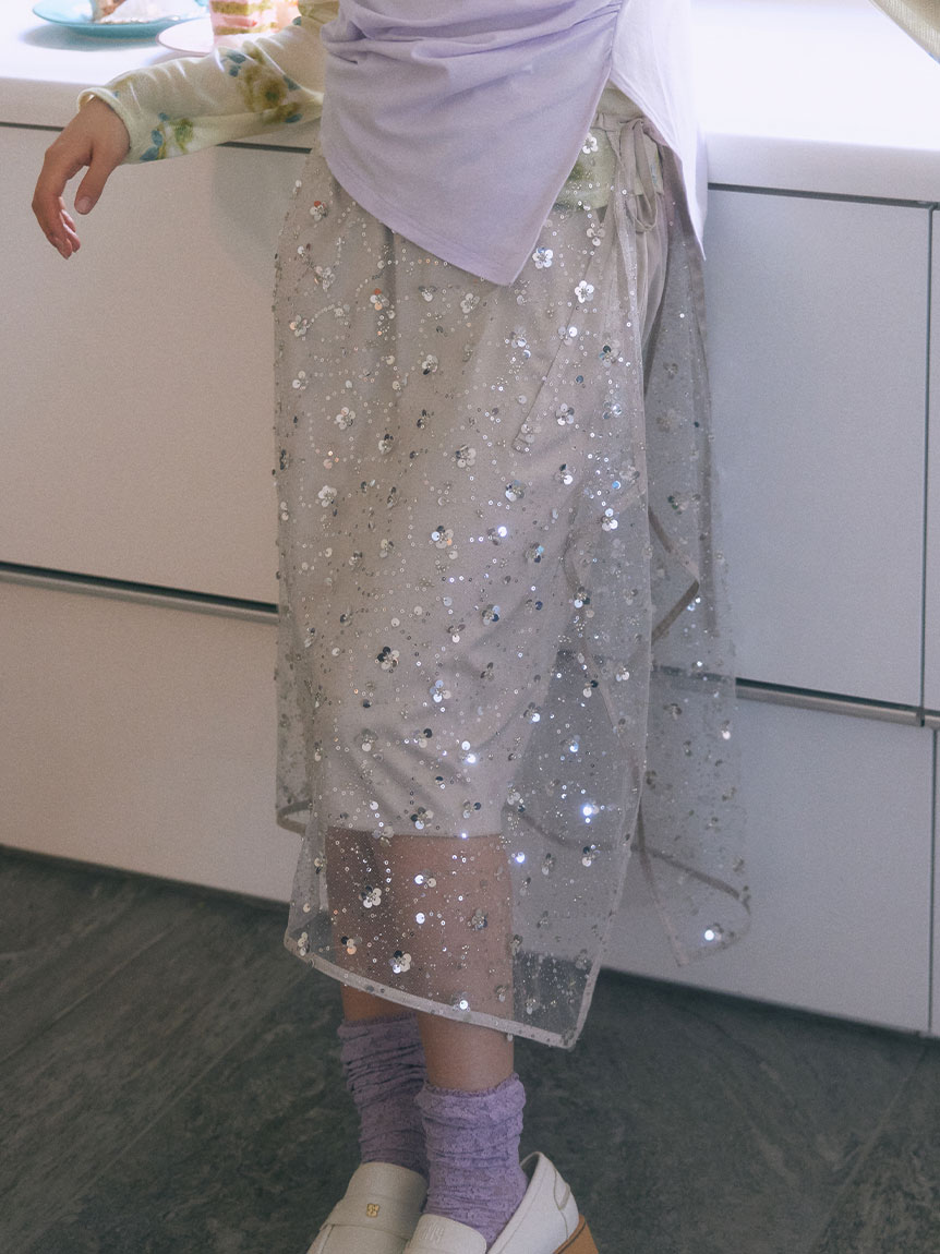 スパンコールラップスカート