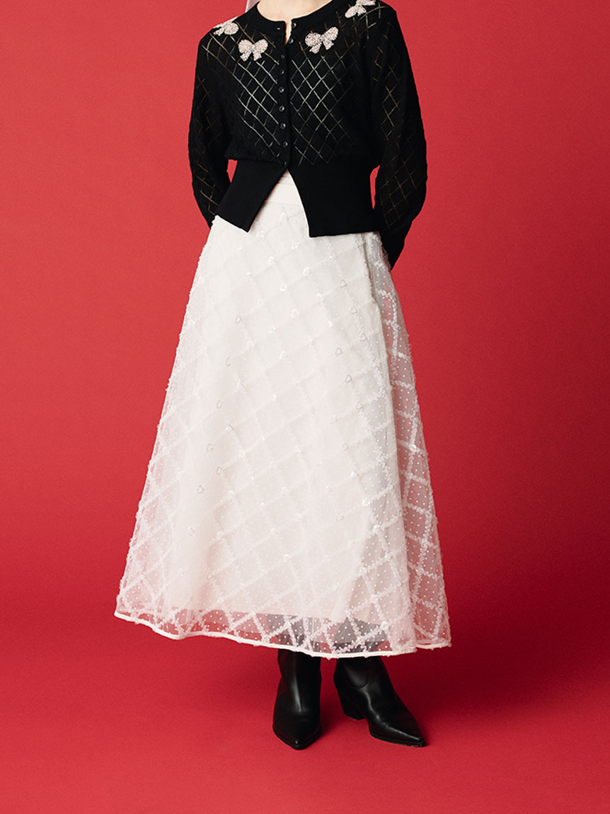 フリルチェックチュールスカート