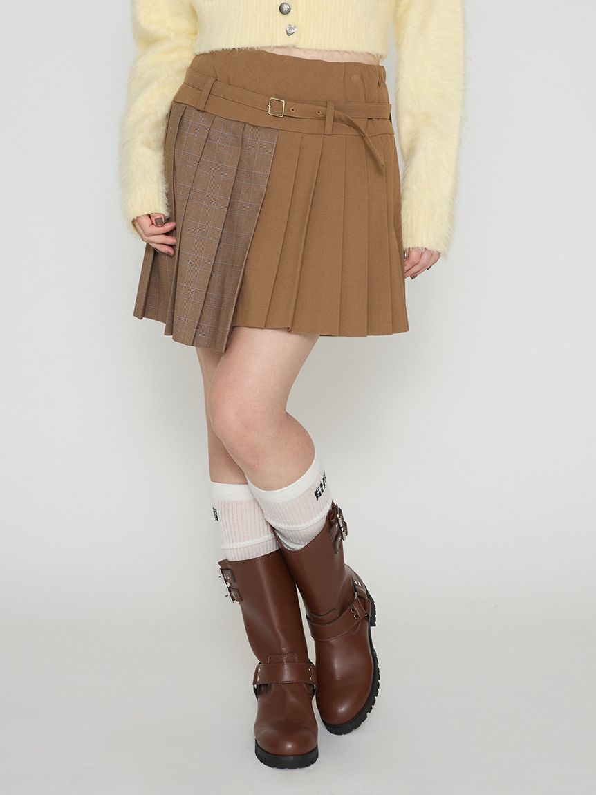 バイカラープリーツミニスカート(ミニスカート)｜SKIRT｜FURFUR