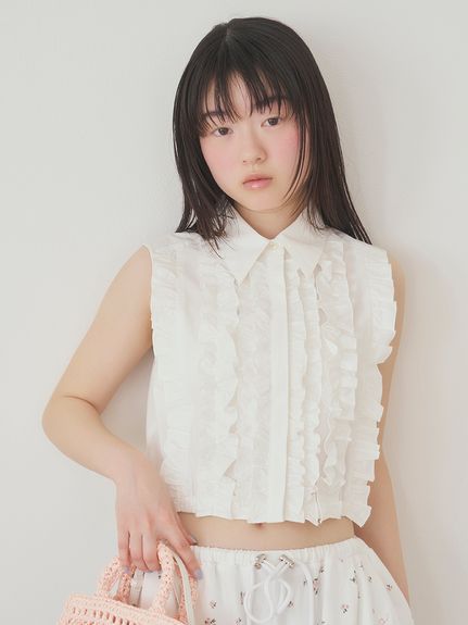 fur fur - FURFUR スフレフリルシャツ　シャツ　トップス FURFUR（ファーファー）の「スフレフリルシャツ（シャツ