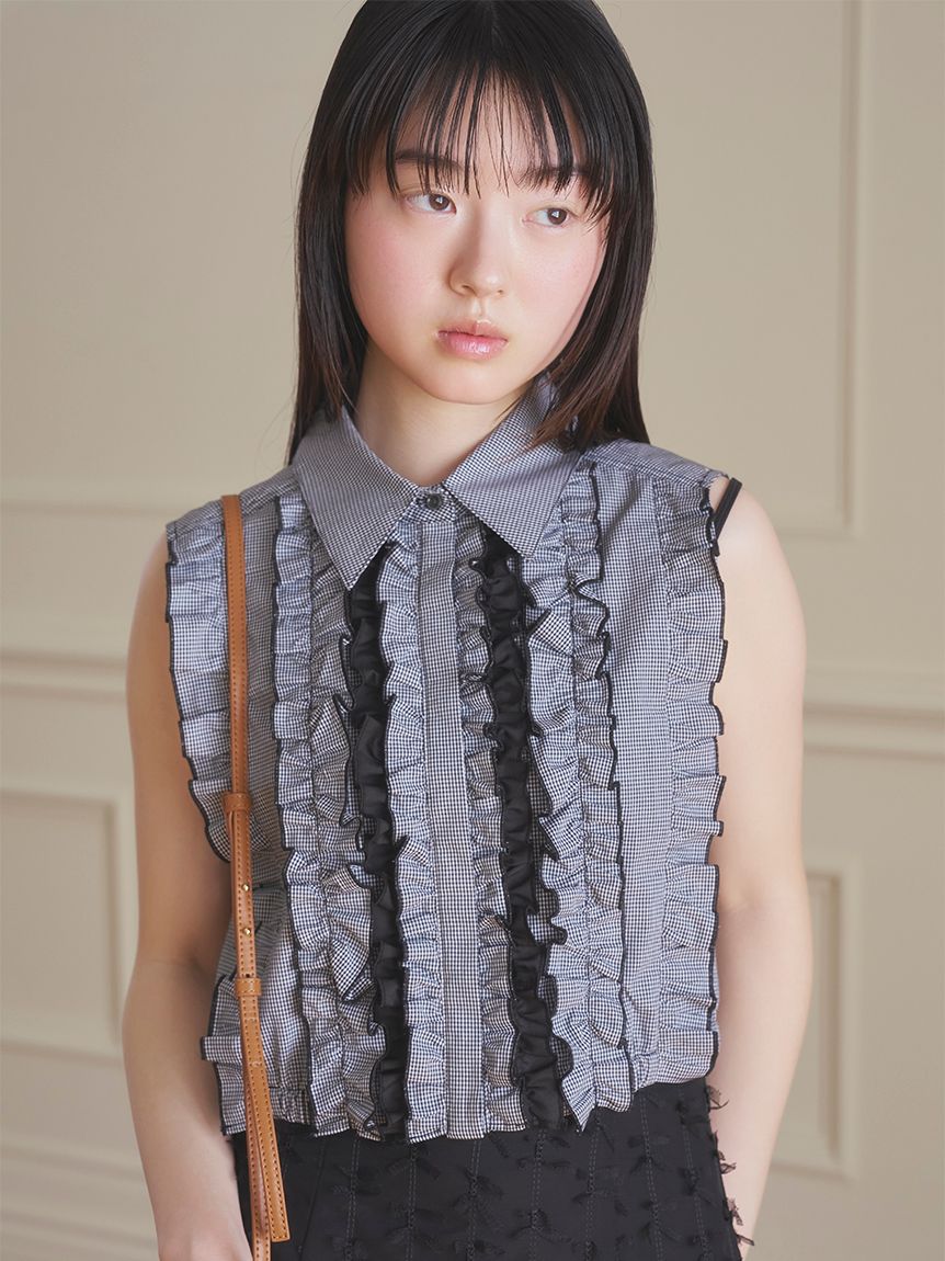 ノースリーブフリルブラウス(シャツ／ブラウス)｜トップス｜FURFUR