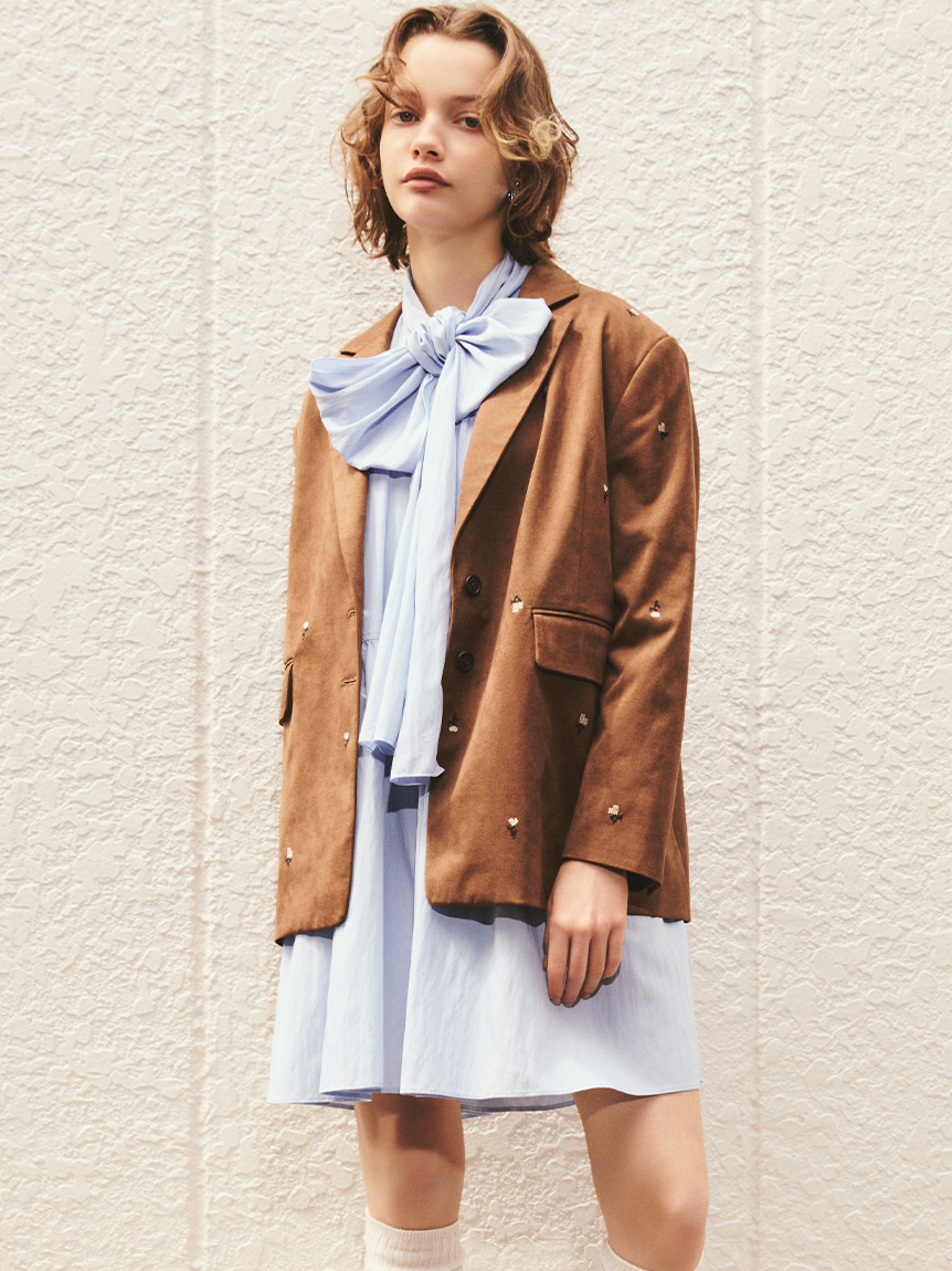 ボウタイギャザーチュニックシャツ(シャツ／ブラウス)｜トップス