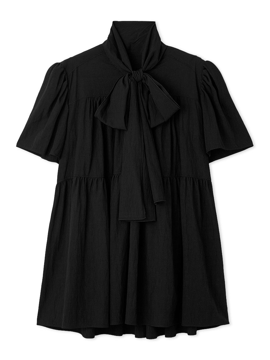 ボウタイギャザーチュニックシャツ(シャツ／ブラウス)｜トップス