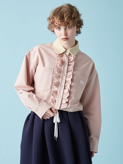 ロゴ刺繍フリルシャツ(シャツ／ブラウス)｜トップス｜FURFUR