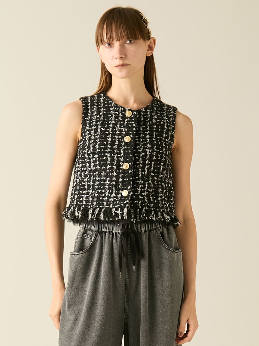 ツイードベスト