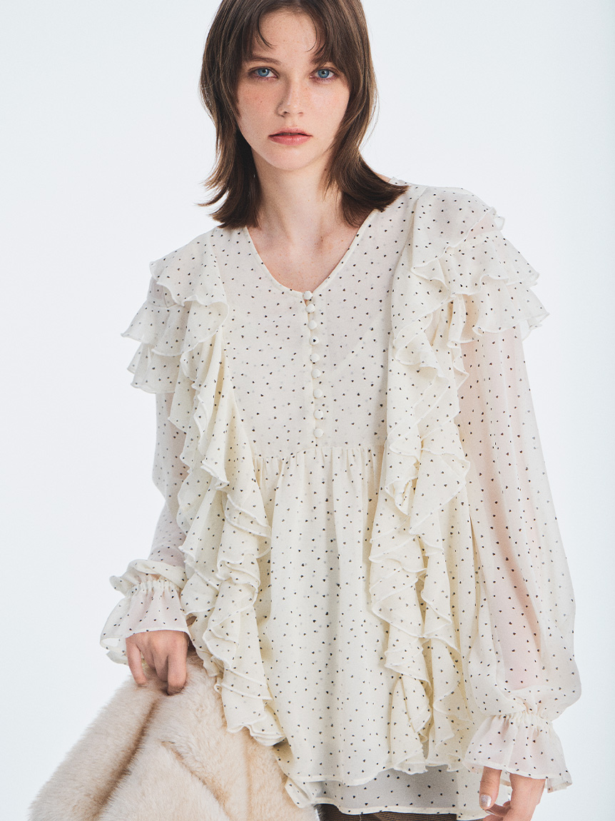 フリルチュニックブラウス(シャツ／ブラウス)｜トップス｜FURFUR