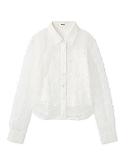 グレース 立体フラワーブラウス sakishimatokyo ブラウス シャツ 「立体レース」ジャガードフラワー