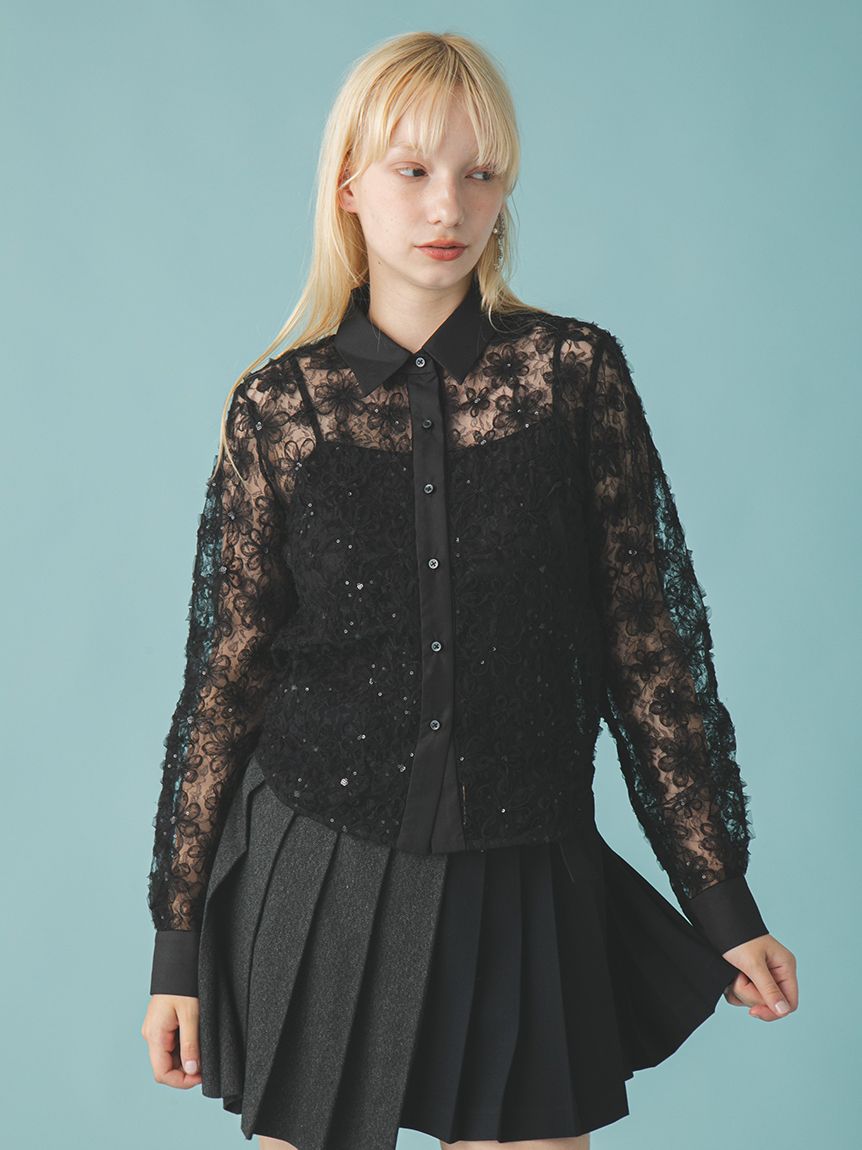 立体フラワーレースブラウス(シャツ／ブラウス)｜トップス｜FURFUR