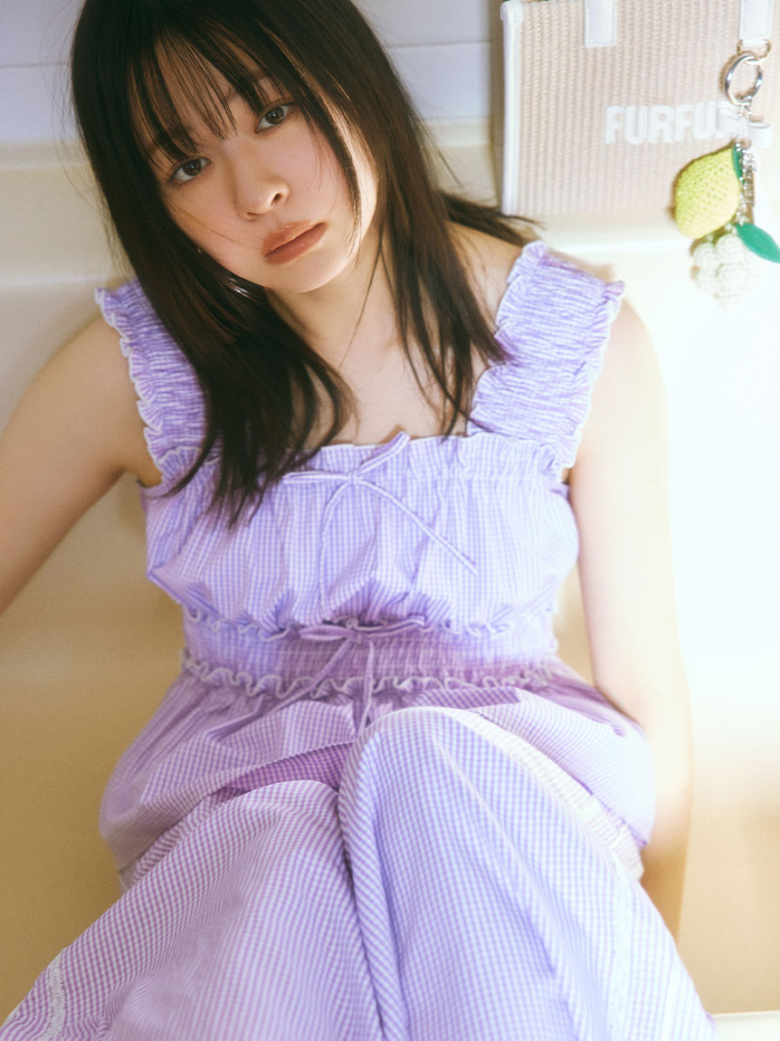 フレイアイディー ギンガムチェック シャーリングブラウス WEB・一部店舗限定カラー】ギンガムチェックシャーリングブラウス
