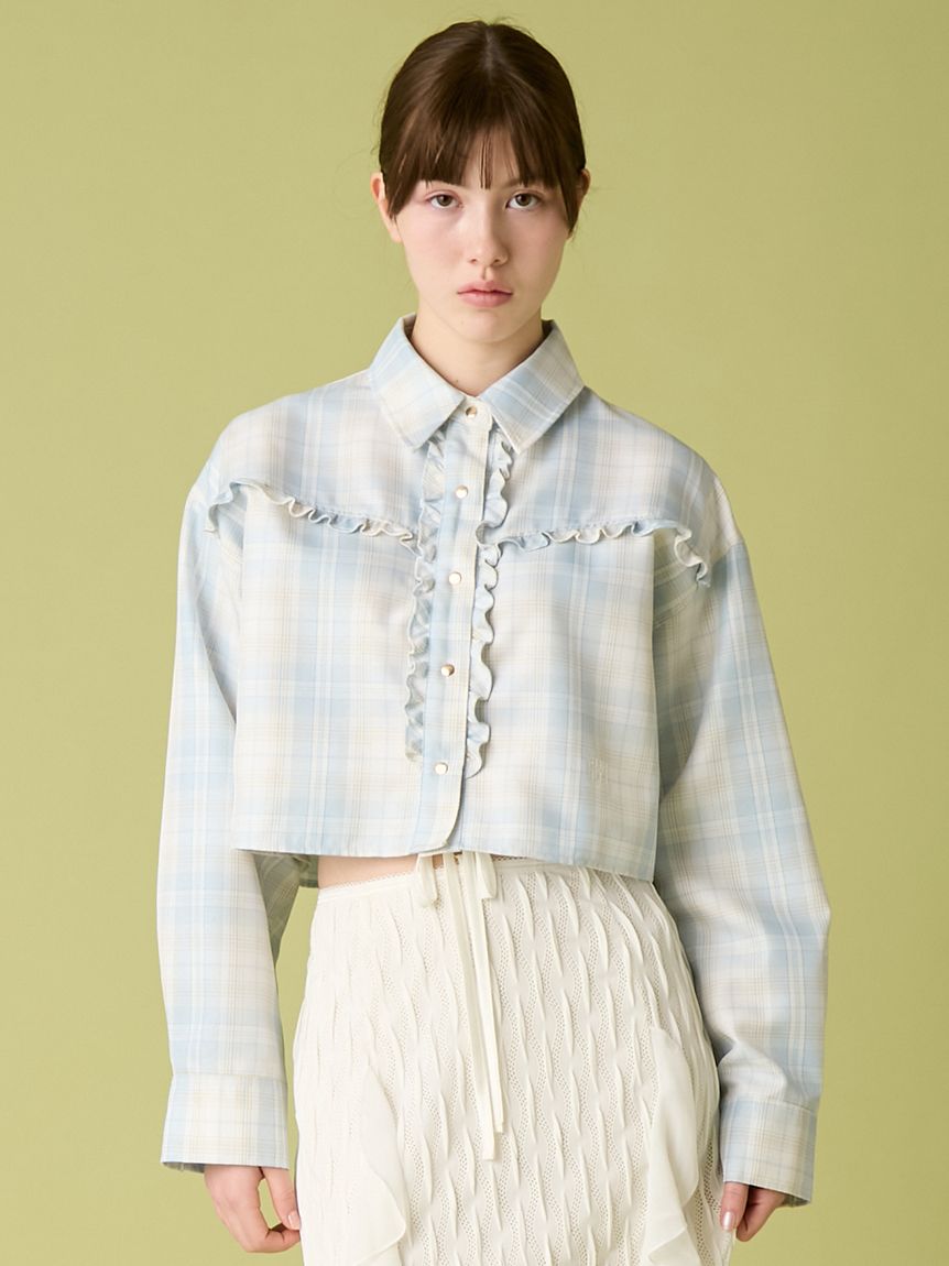 【PLEATS PLEASE】トップス シャツ ブラウス チェック柄 長袖 白 楽天市場】プリーツプリーズ（柄チェック）（シャツ・ブラウス