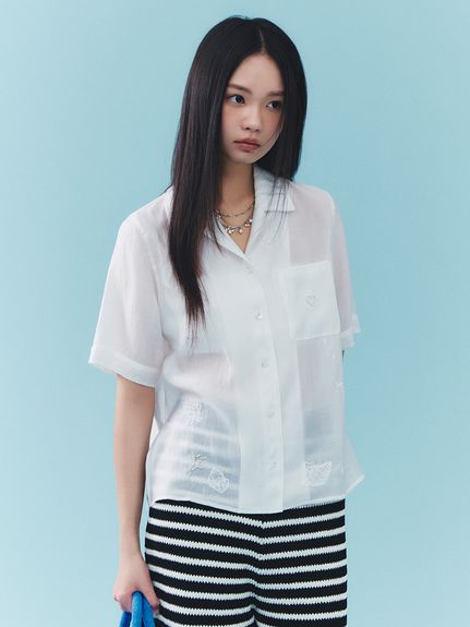 ENOF シアーシャツ White ENOF（イナフ）の「sheer jacket（シャツ