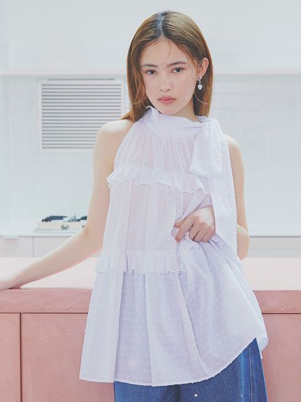 furfur(ファーファー) カットワークロングブラウス FURFUR（ファーファー）の「カットワークチュニックブラウス（シャツ