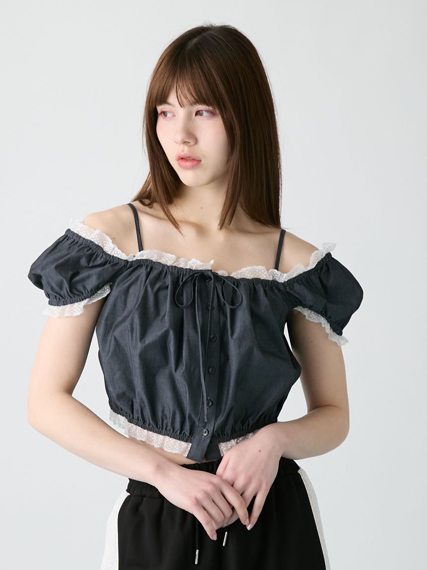 WEB限定カラー】パフスリーブギャザーブラウス(シャツ／ブラウス