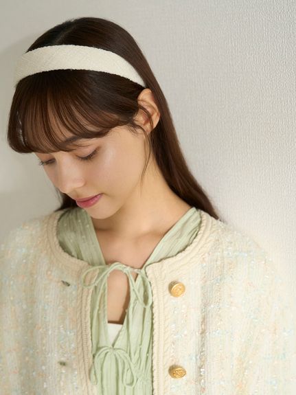 【☆希少】CHANEL ツイード カチューシャ ヘアバンド CHANEL - CHANEL シャネル ツイード カチューシャ ヘアバンド