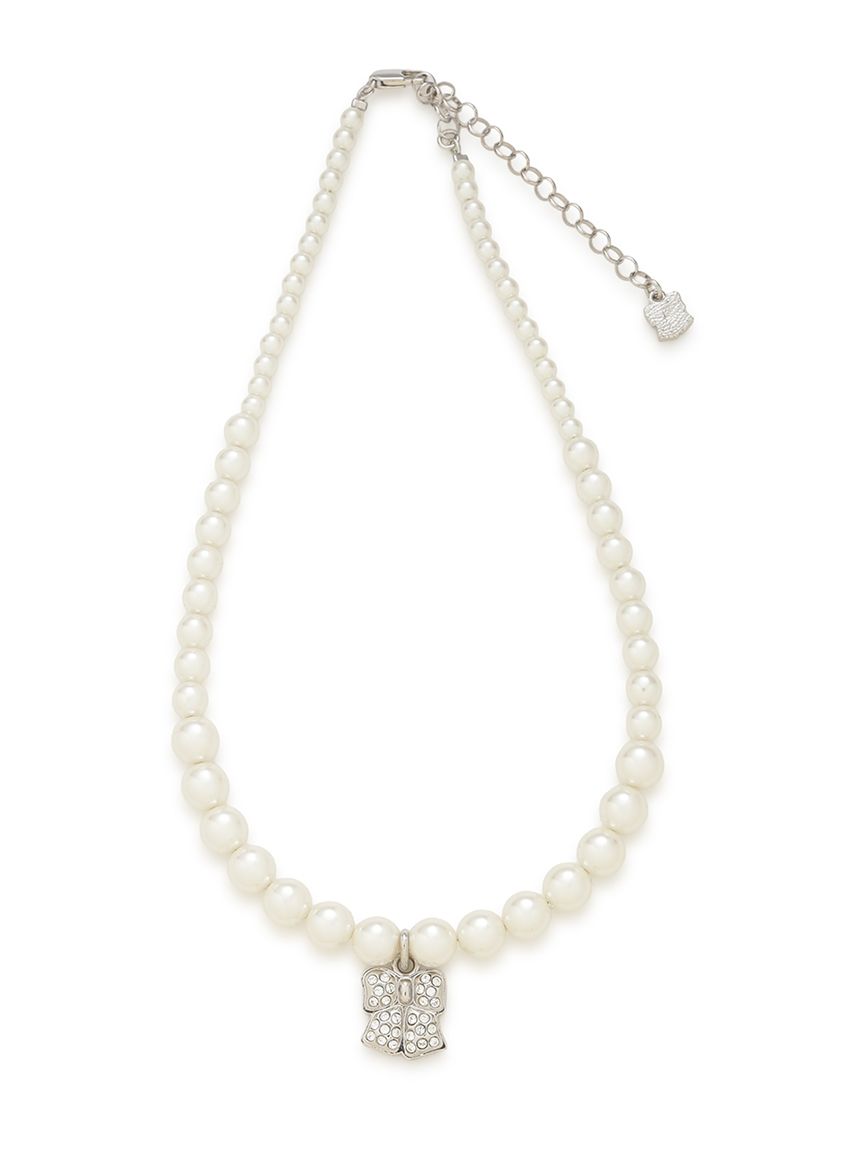 リボンモチーフパールネックレス(ネックレス)｜ACCESSORY