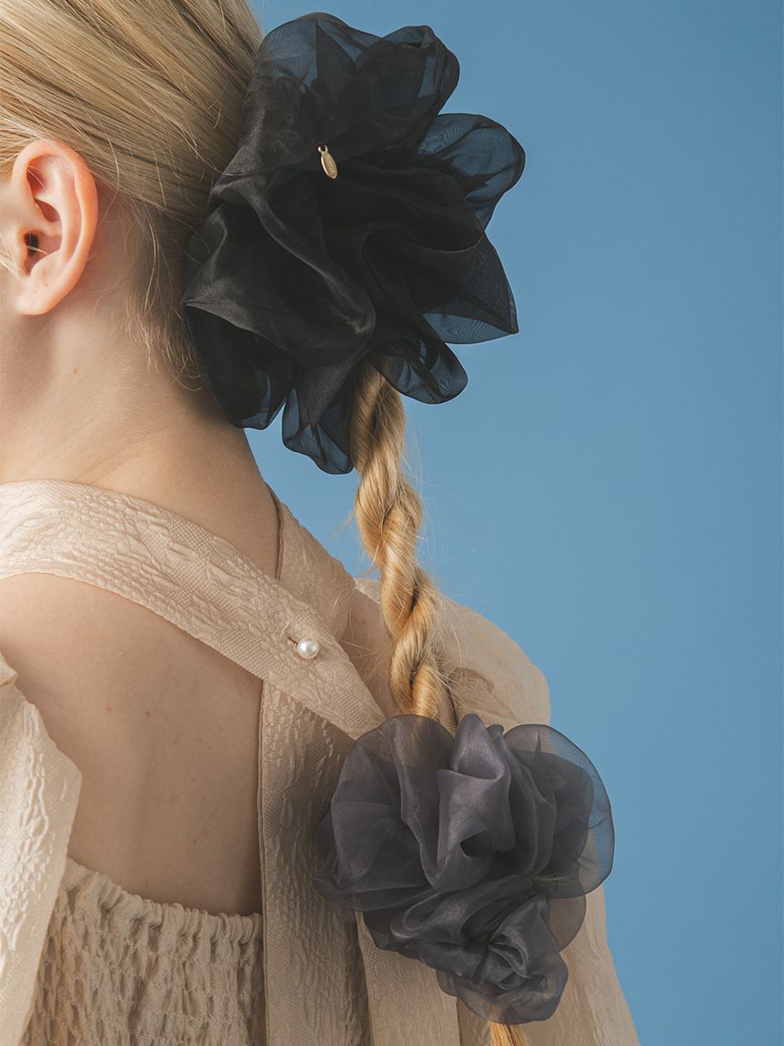 ジュジュ ボリュームオーガンジーシュシュセット(ヘアアクセサリー