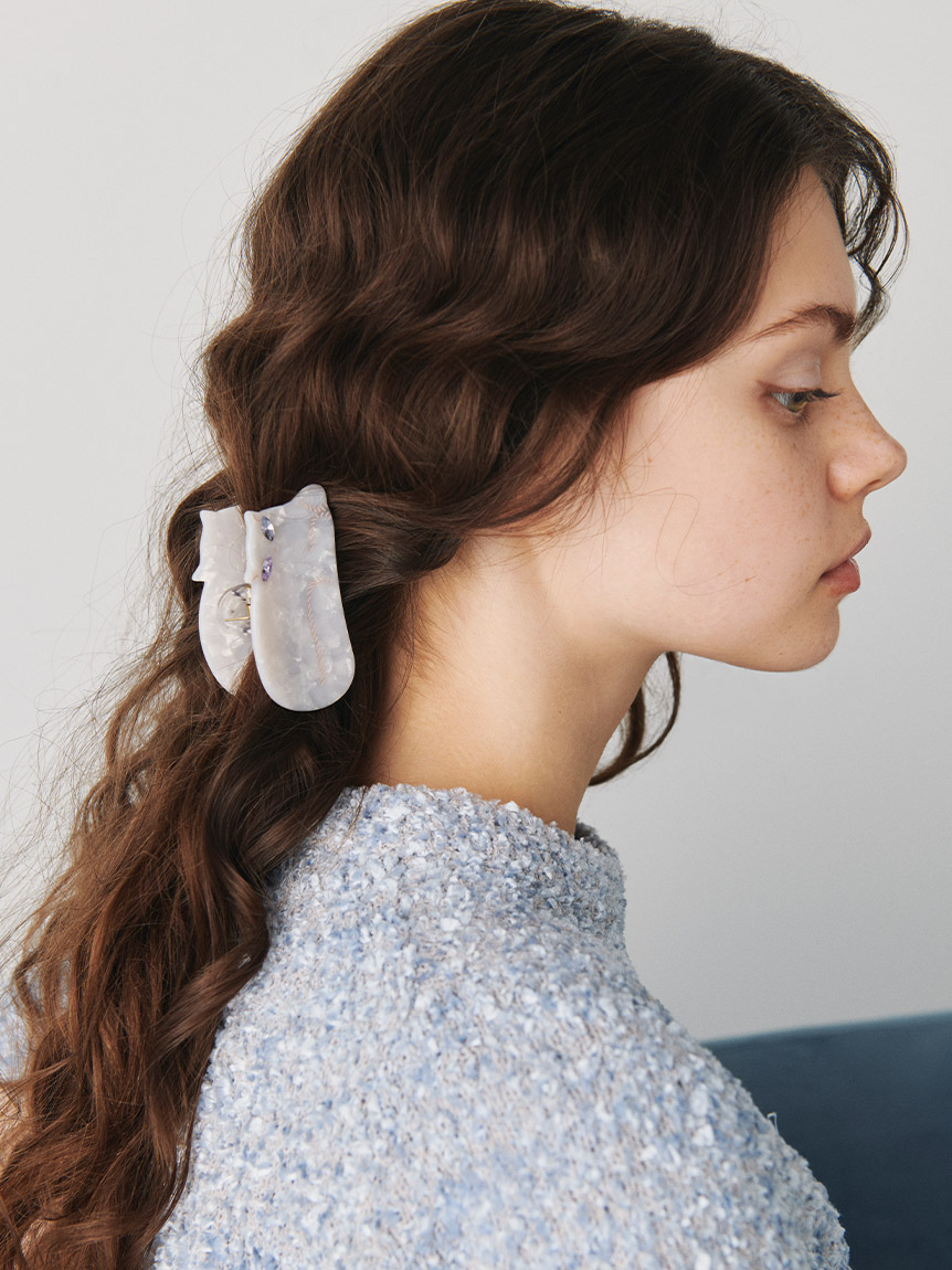 キャットモチーフビジューヘアクリップ(ヘアアクセサリー