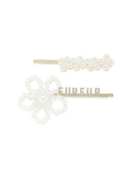 フラワーモチーフヘアピンセット(ヘアアクセサリー)｜ファッション雑貨