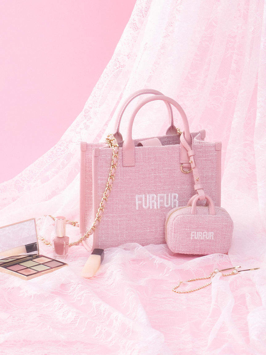FURFUR ツイードロゴトートバッグ ピンク ツイードロゴトートバッグ(F BLK)｜ FURFUR｜渋谷PARCO | ONLINE