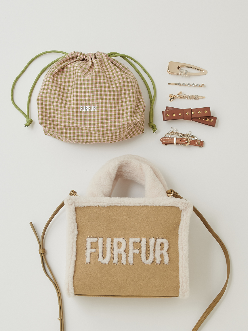 FURFUR ムートンロゴトートバッグ アイボリー WEB・一部店舗限定カラー】ムートンロゴトートバッグ(バッグ