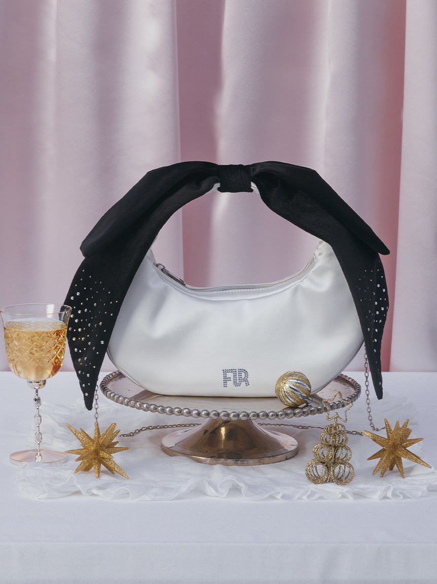 WEB限定】クリスタルロゴベロアリボンバッグ(トートバッグ)｜バッグ