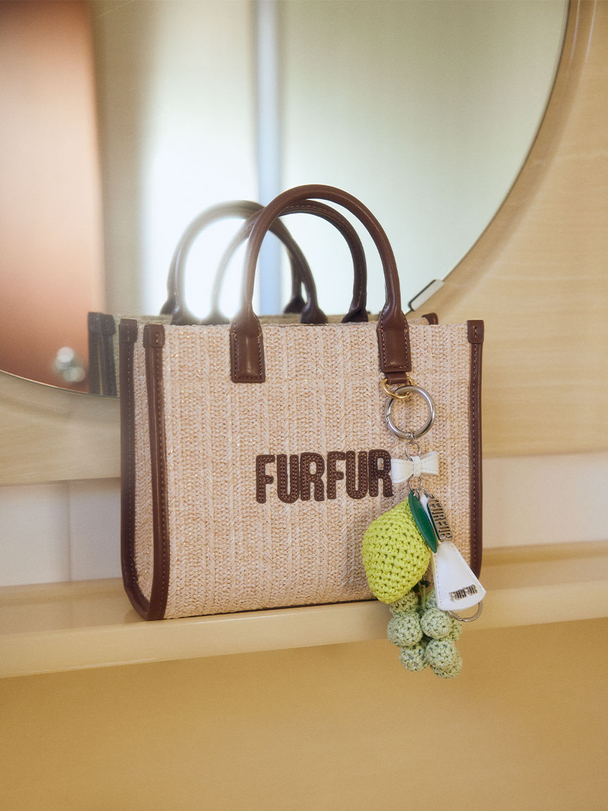 furfur ファーファー ラフィアロゴトートバッグ 巾着 ブローチ セット 限定カラー】ラフィアロゴトートバッグ(バッグ)｜FURFUR（ファーファー