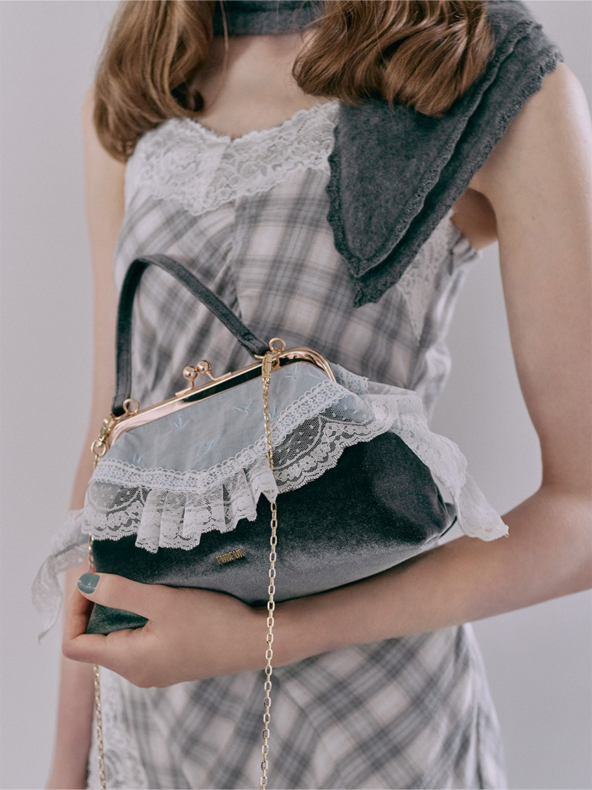 WEB限定カラー】レーストリムがま口バッグ(ハンドバッグ)｜BAG｜FURFUR