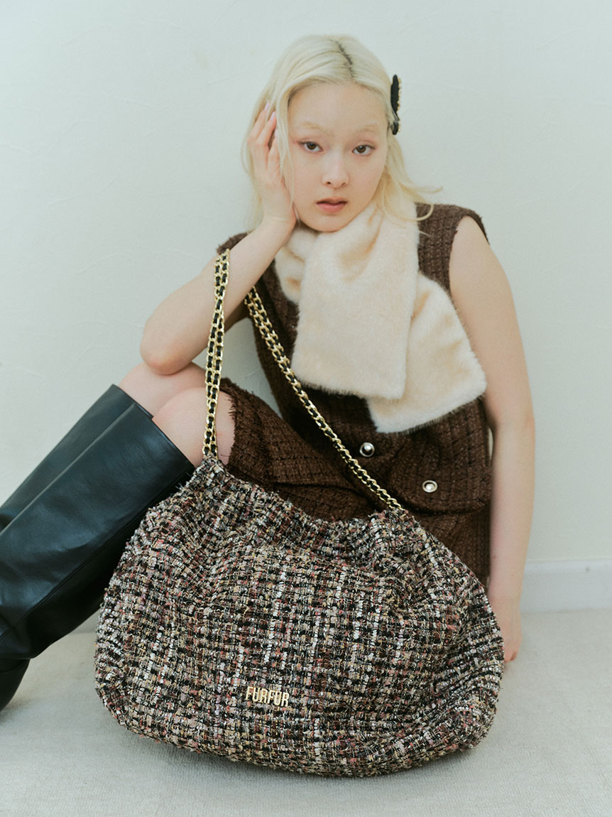 ツイード巾着バッグ(ショルダーバッグ)｜BAG｜FURFUR（ファーファー