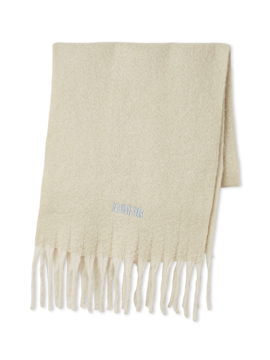 ピンク ロゴ刺繍 マフラー フリンジ付き セール】ロゴ刺繍大判マフラー（マフラー）｜Lovilyn