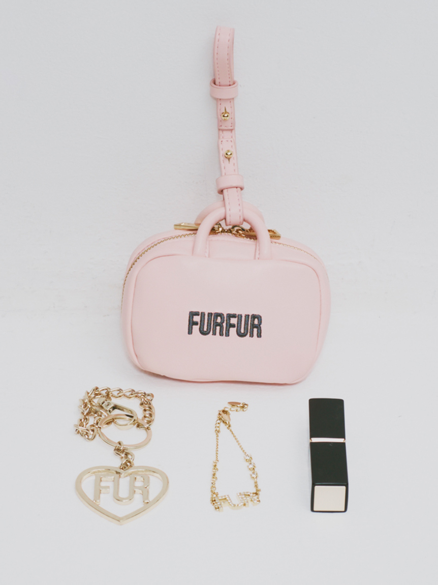 FURFUR スクエアボストンバッグ ピンク FURFUR（ファーファー） ショルダーバッグ バッグ スクエアボストン