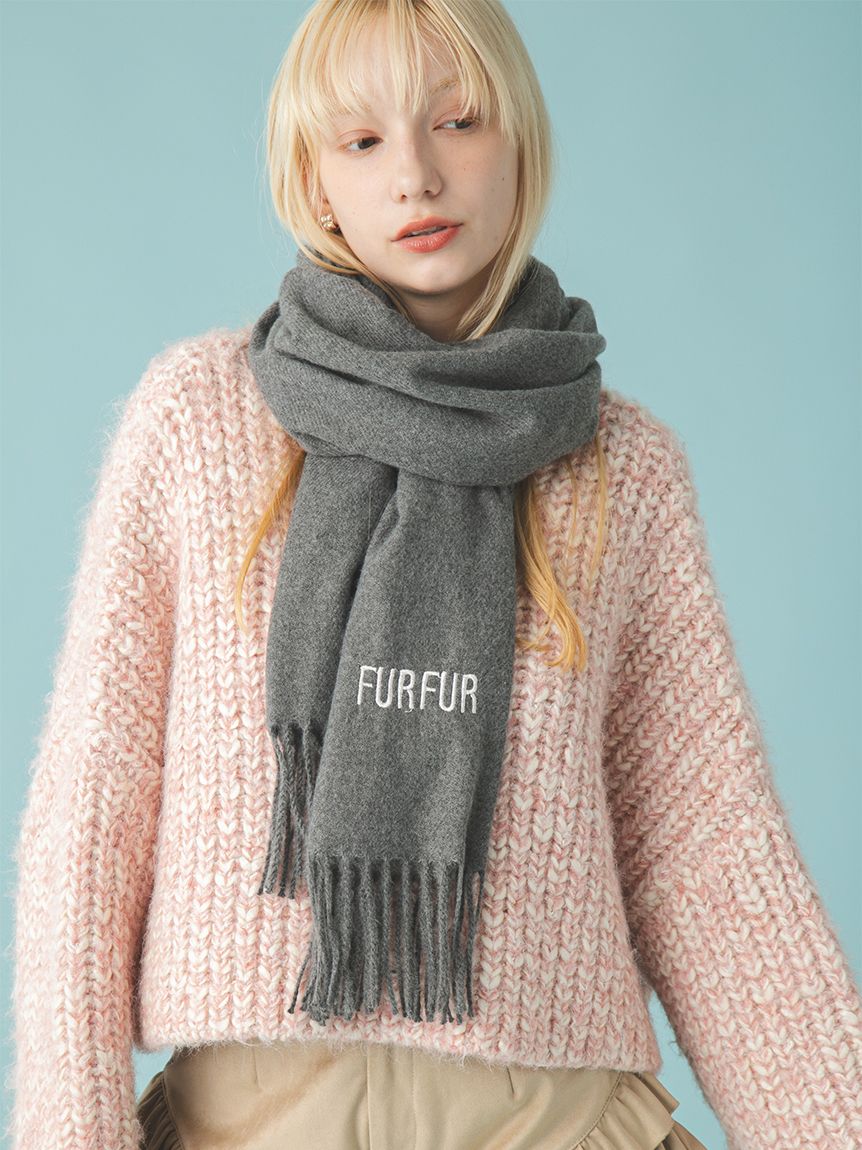 ロゴ刺繍大判ストール(マフラー/ストール)｜ファッション雑貨｜FURFUR