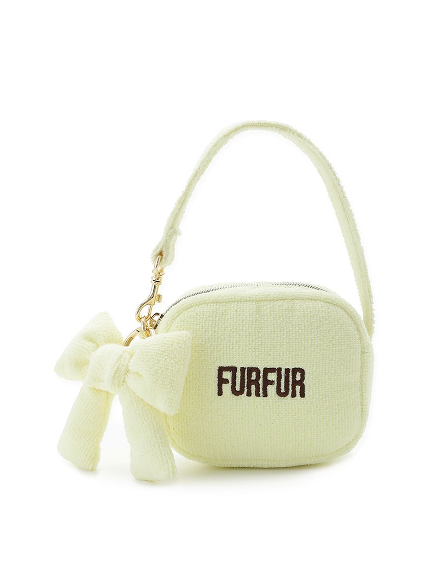 リボンチャーム付きパイルキルティングポーチ(バッグ)｜FURFUR（ファー