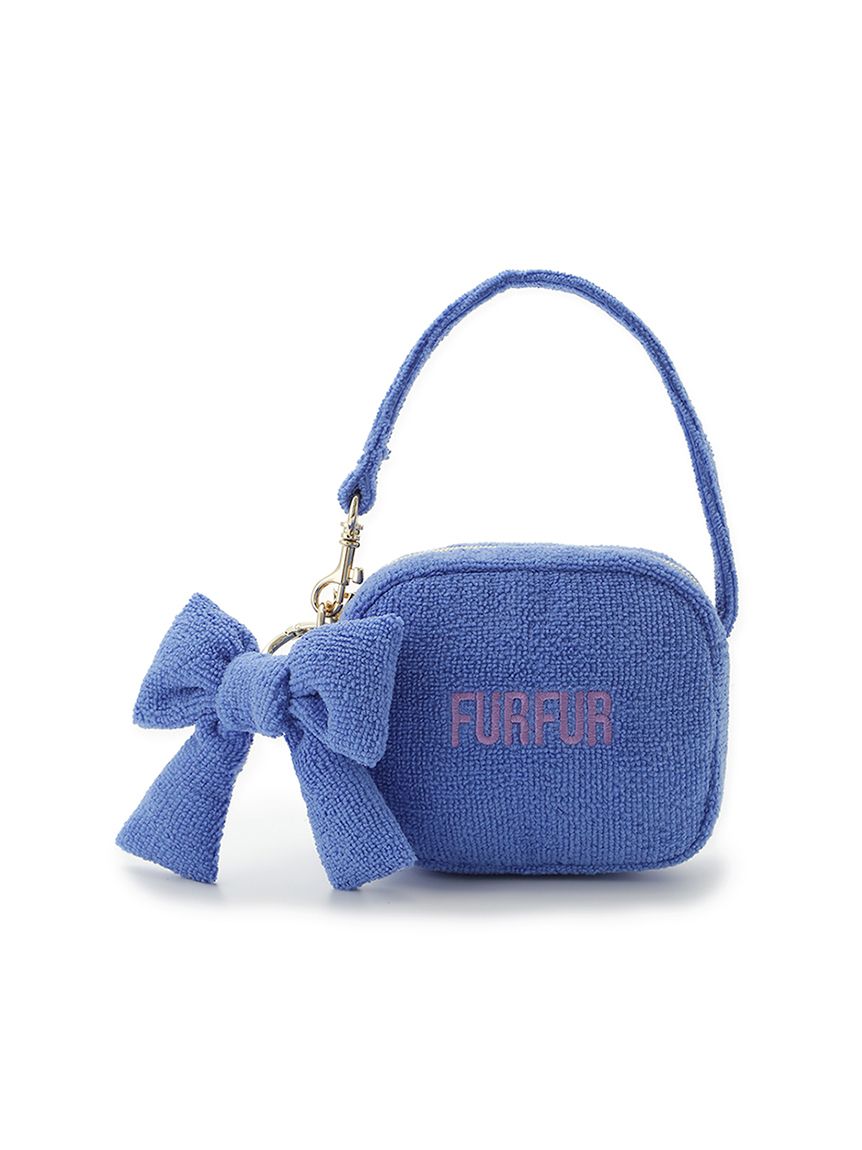 リボンチャーム付きパイルキルティングポーチ(バッグ)｜FURFUR（ファー