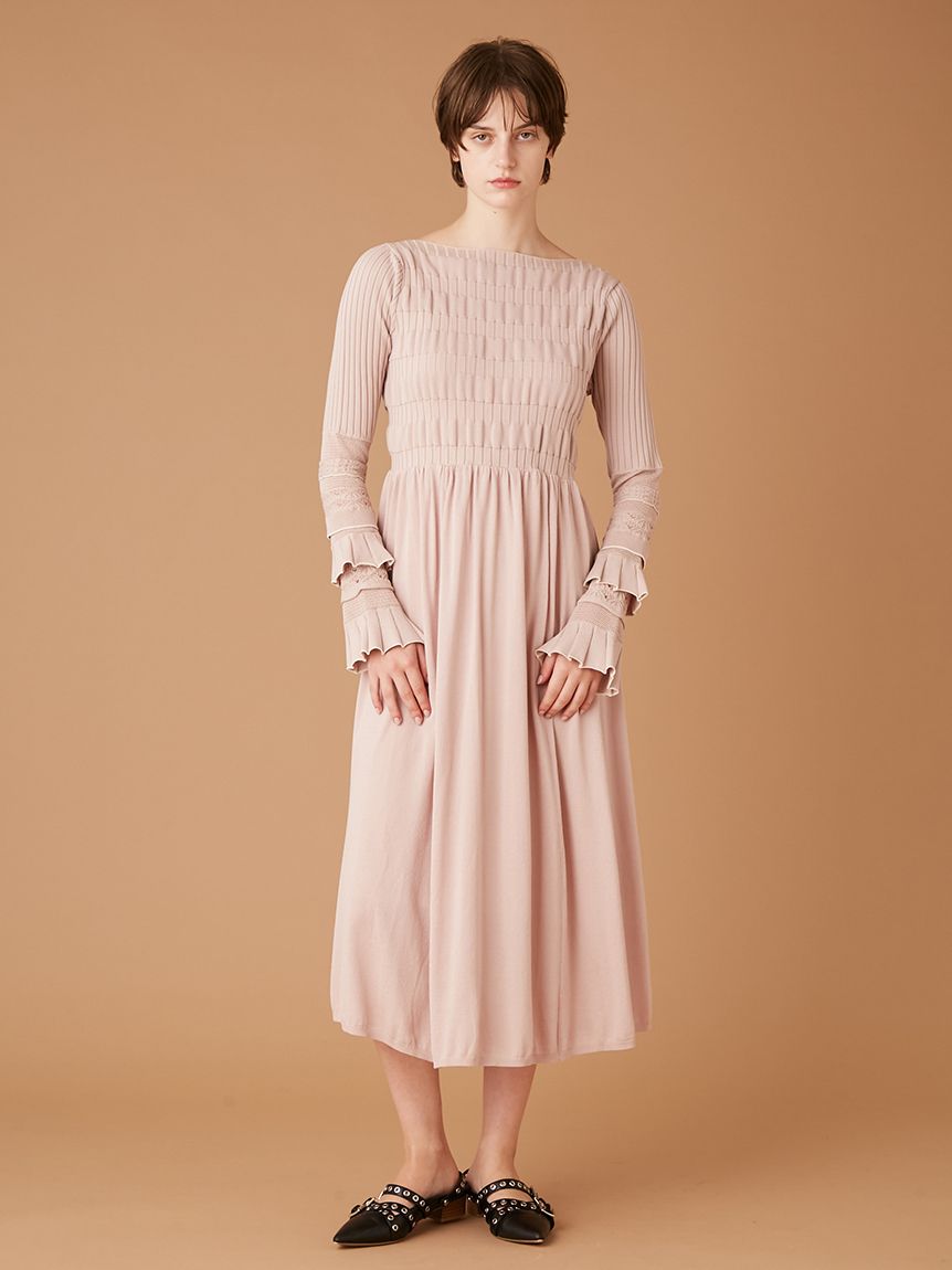 フリルスリーブニットドレス(ロングワンピース)｜ワンピース｜FURFUR