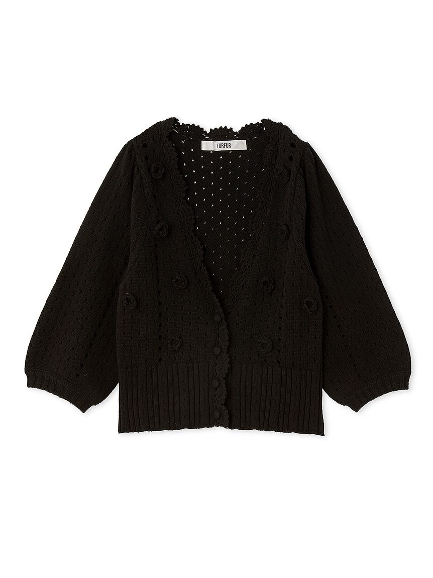 新入荷 クロシェハーフスリーブカーディガン(ニット)｜トップス｜FURFUR トップス