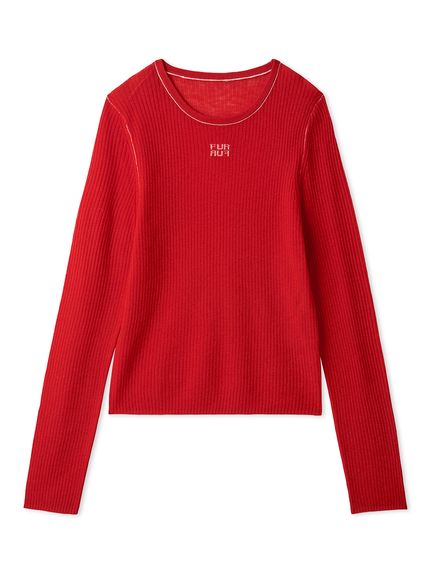 ロゴ刺繍シアーウールリブニット(ニット)｜トップス｜FURFUR（ファー