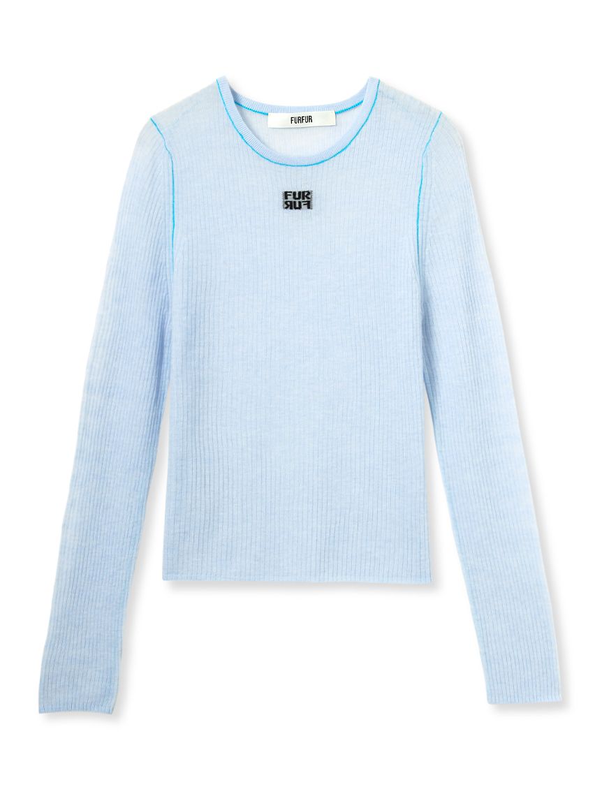 ふりふ】リボン刺繍ニットケープコート アイボリー furifu ロゴ刺繍