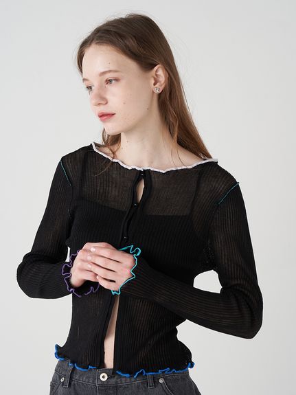 マルチカラートリムカーディガン(ニット)｜トップス｜FURFUR（ファー